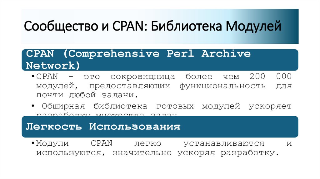 Сообщество и CPAN: Библиотека Модулей