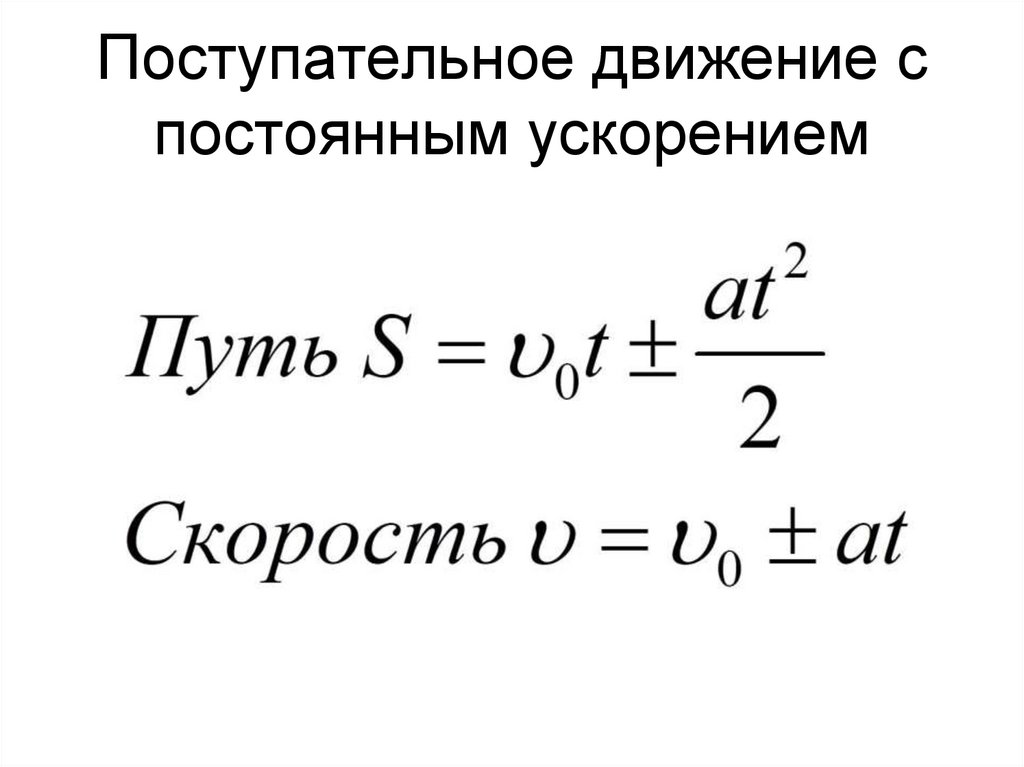Поступательное движение с постоянным ускорением