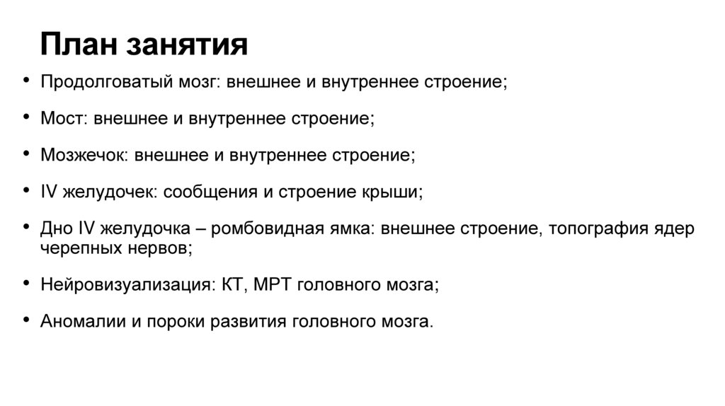 План занятия