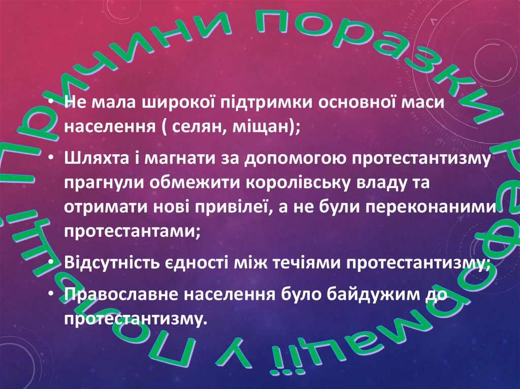 Причини поразки Реформації у Польщі