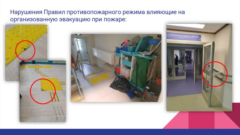 Нарушения Правил противопожарного режима влияющие на организованную эвакуацию при пожаре: