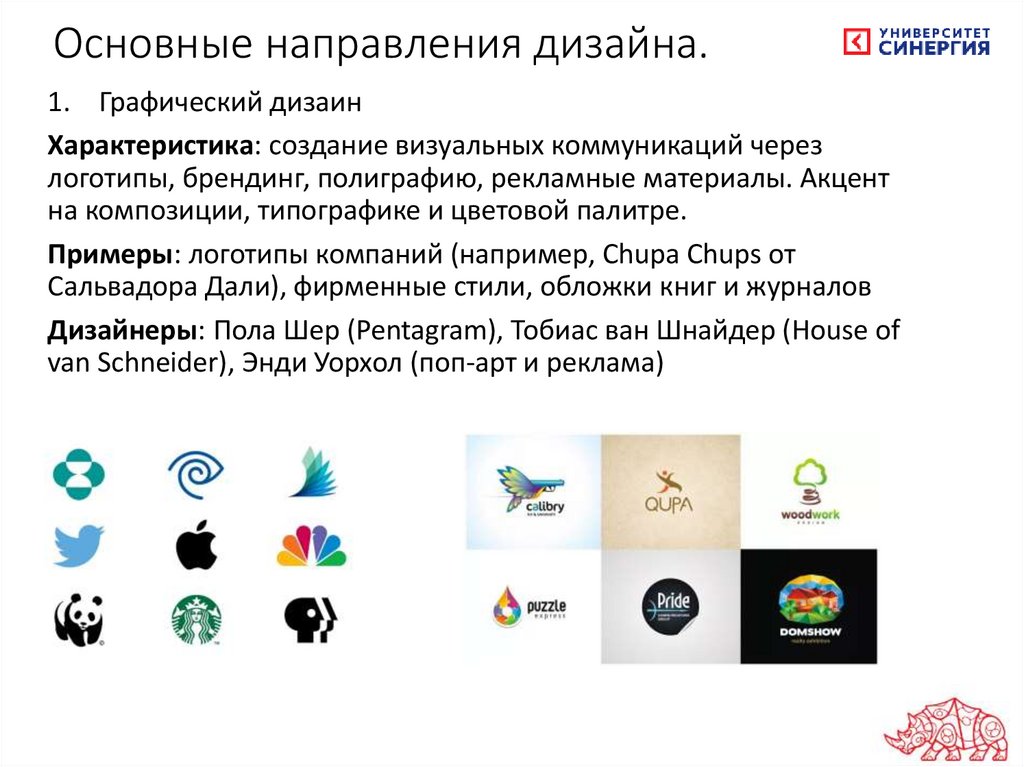 Основные направления дизайна.