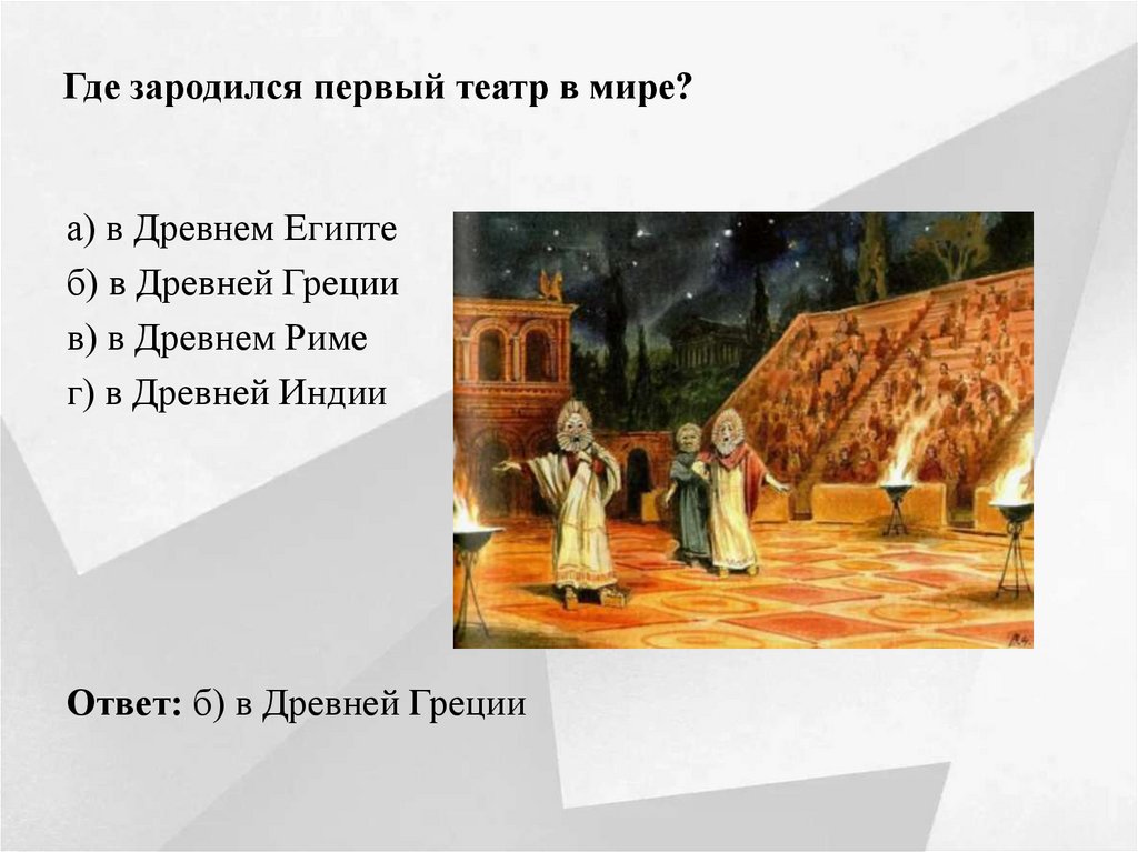 Где зародился первый театр в мире?