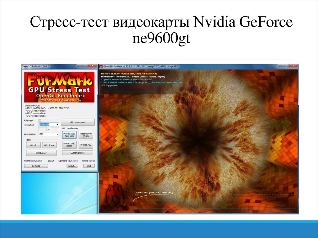 Стресс-тест видеокарты Nvidia GeForce ne9600gt