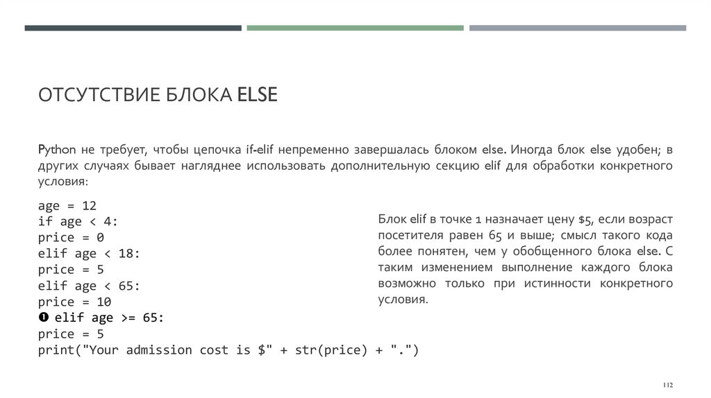 Отсутствие блока else
