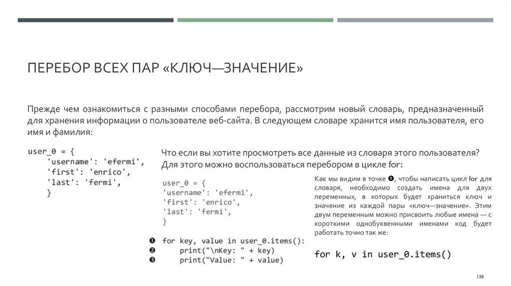 Перебор всех пар «ключ—значение»