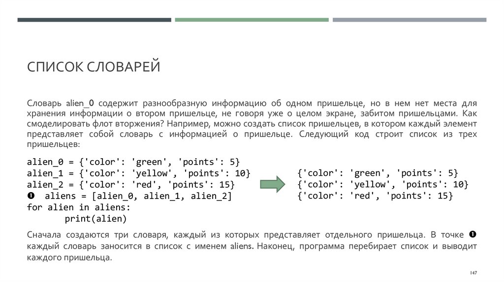 Список словарей