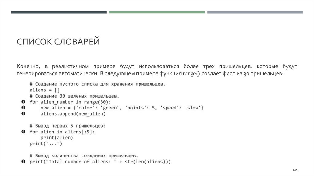 Список словарей