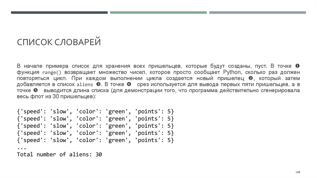 Список словарей