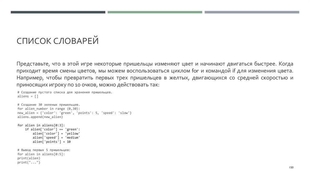 Список словарей
