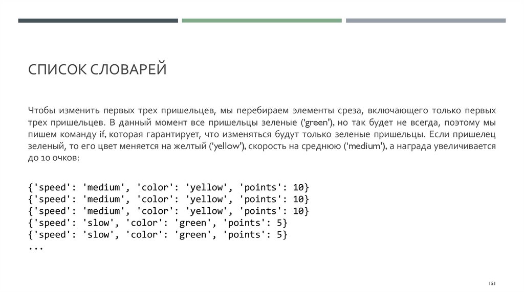 Список словарей