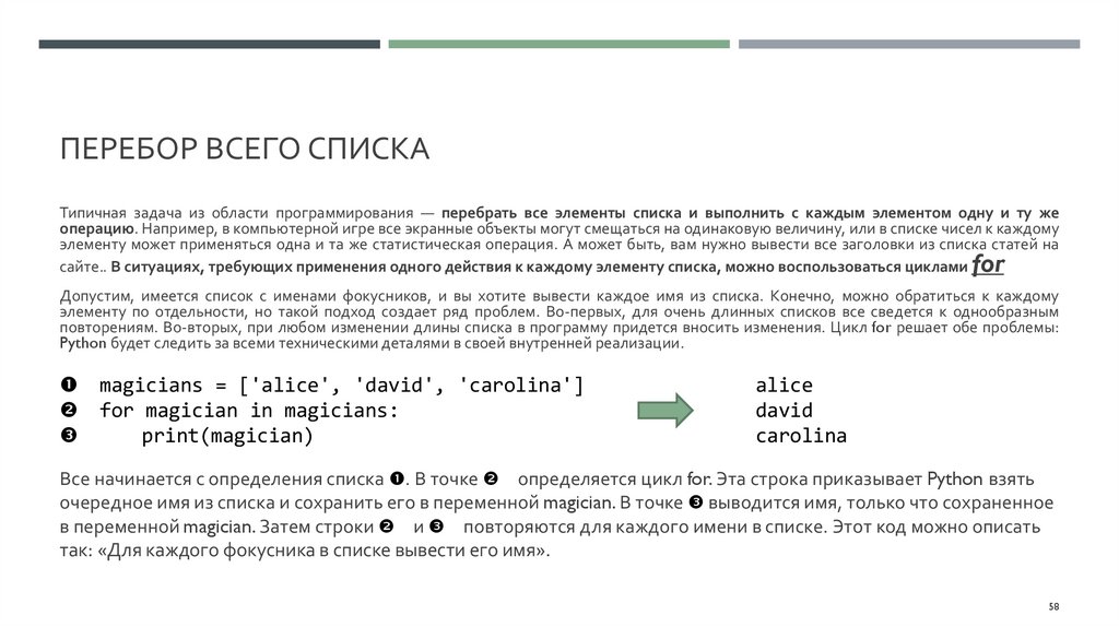 Перебор всего списка