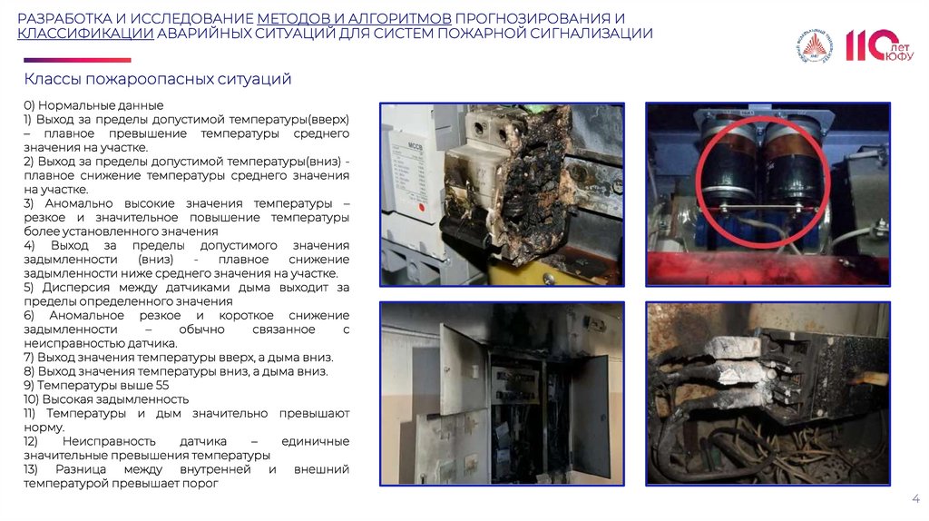 РАЗРАБОТКА И ИССЛЕДОВАНИЕ МЕТОДОВ И АЛГОРИТМОВ ПРОГНОЗИРОВАНИЯ И КЛАССИФИКАЦИИ АВАРИЙНЫХ СИТУАЦИЙ ДЛЯ СИСТЕМ ПОЖАРНОЙ