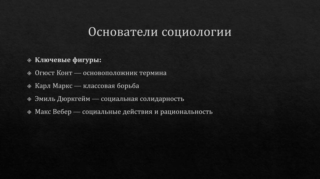 Основатели социологии