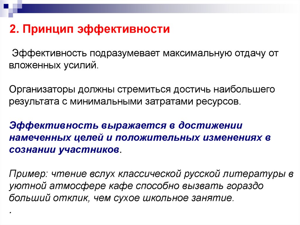 2. Принцип эффективности