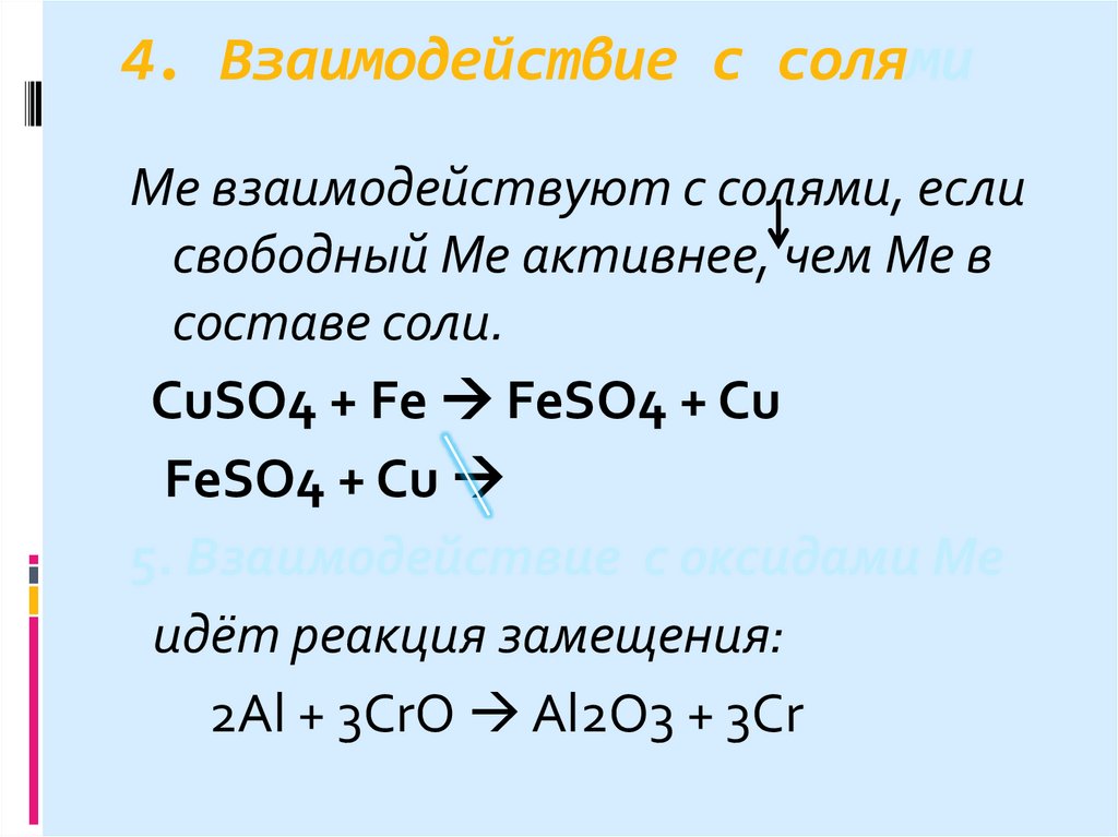 4. Взаимодействие с солями