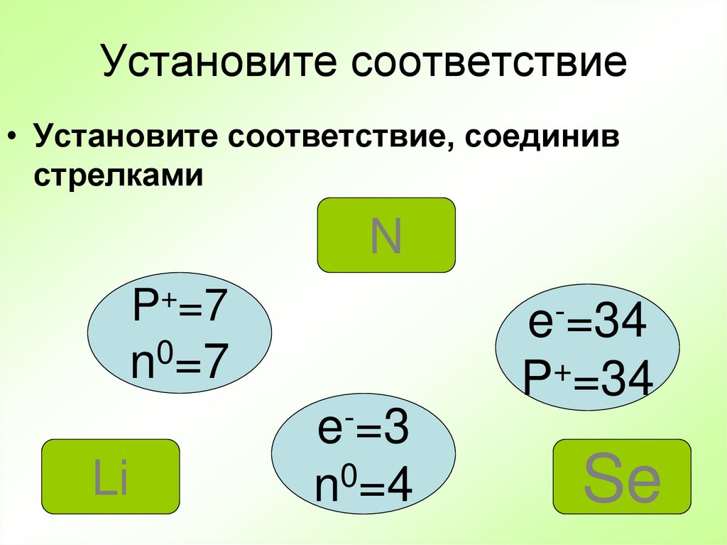 Установите соответствие