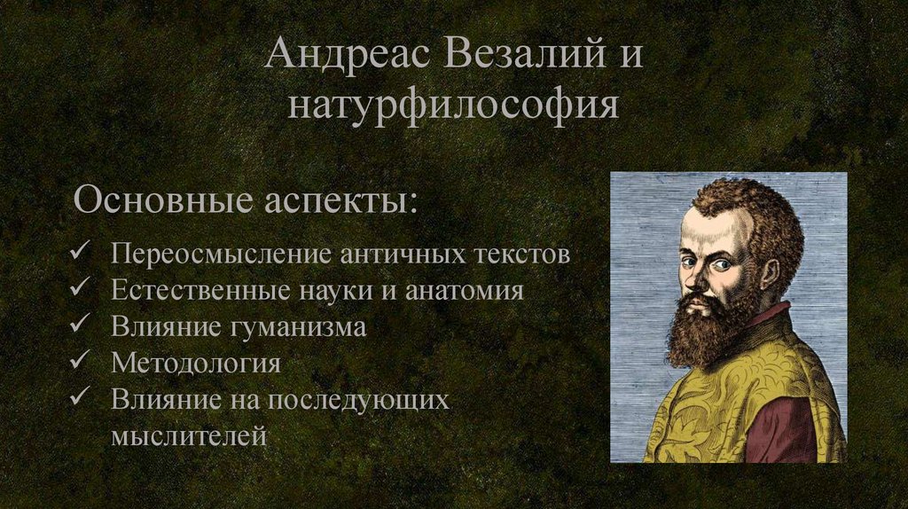 Андреас Везалий и натурфилософия