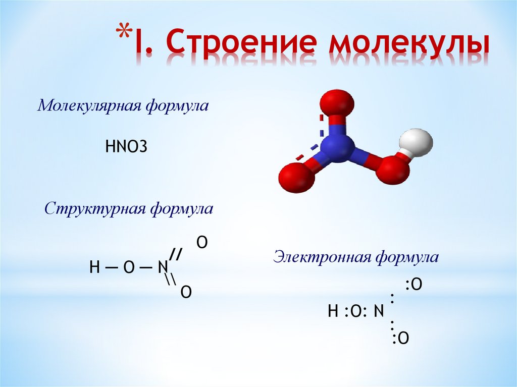 I. Строение молекулы