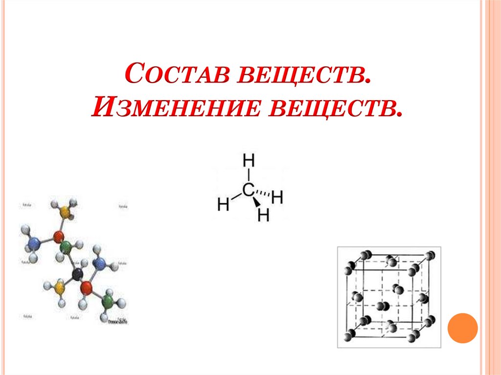 Состав веществ. Изменение веществ.