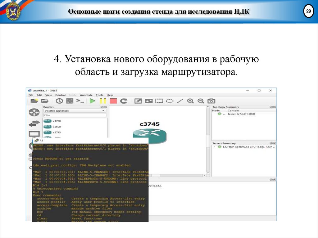 Основные шаги создания стенда для исследования НДК