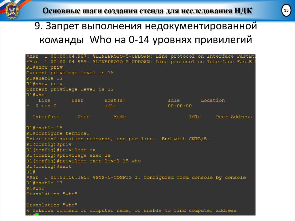 Основные шаги создания стенда для исследования НДК
