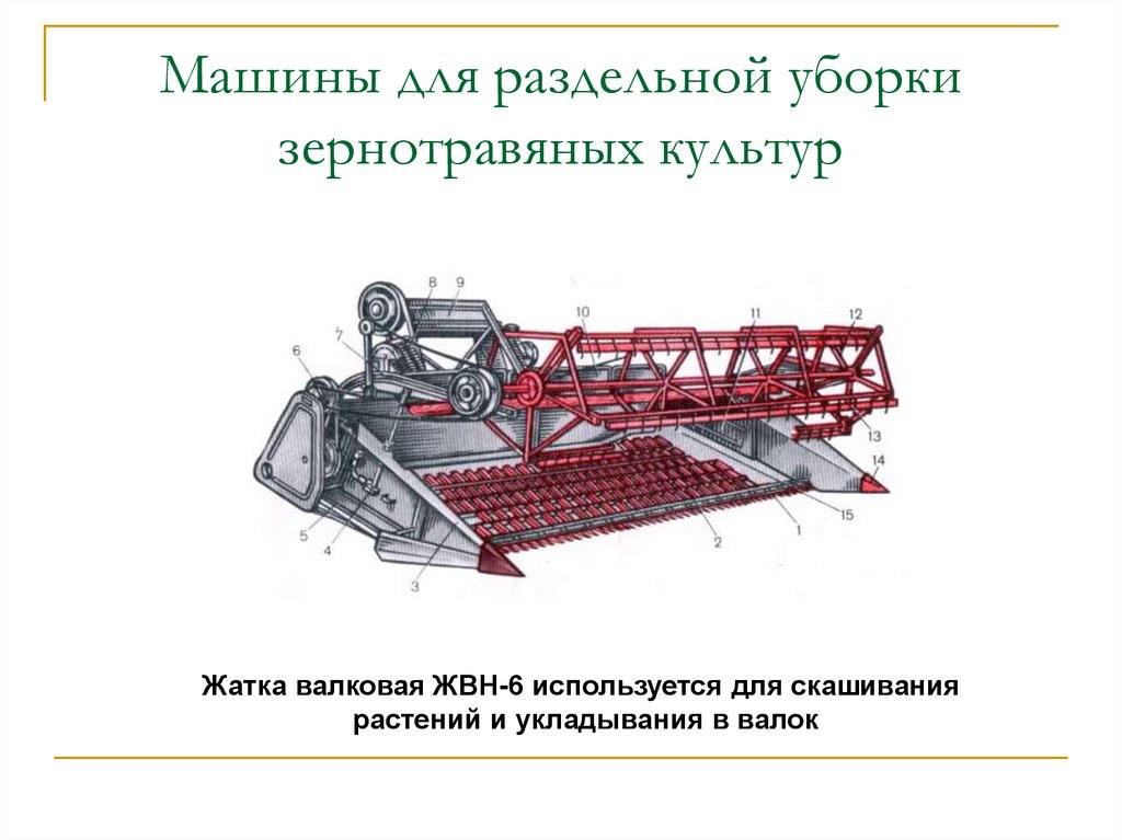 Машины для раздельной уборки зернотравяных культур