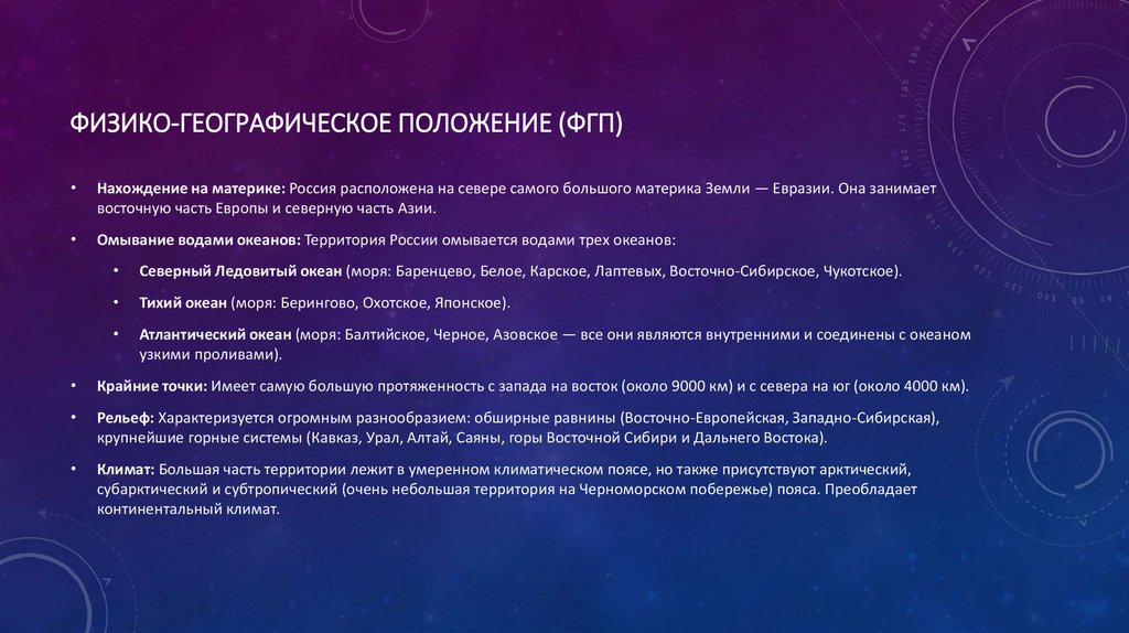 Физико-географическое положение (ФГП)