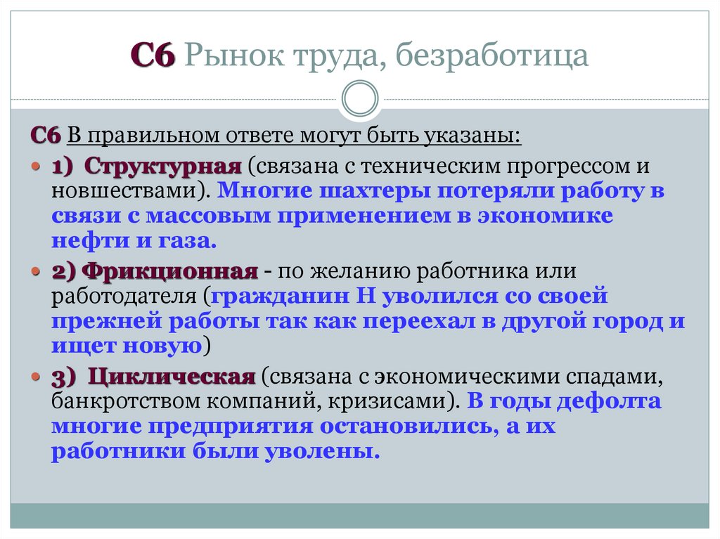 C6 Рынок труда, безработица