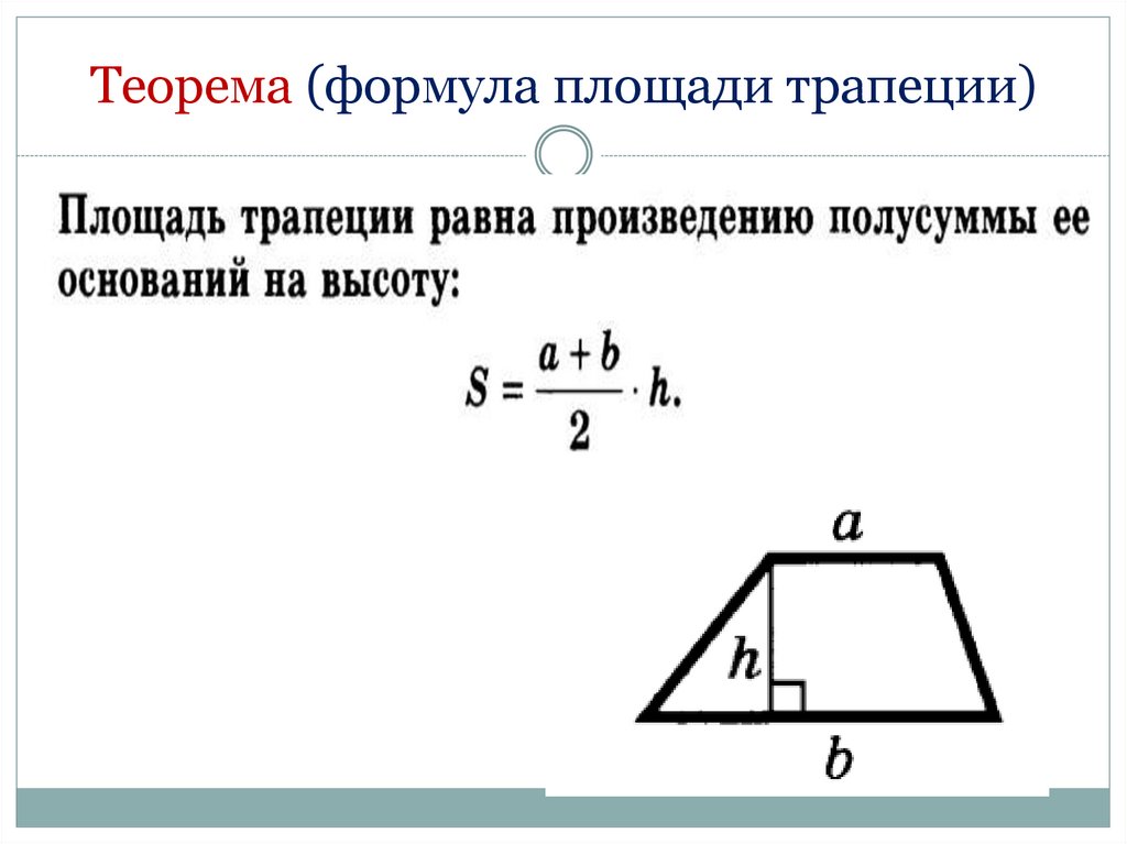 Теорема (формула площади трапеции)