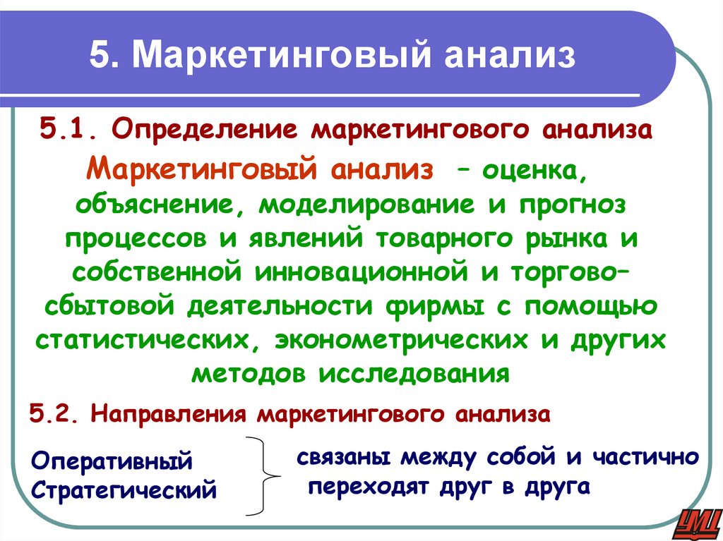 5. Маркетинговый анализ