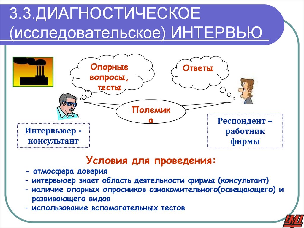 3.3.ДИАГНОСТИЧЕСКОЕ (исследовательское) ИНТЕРВЬЮ