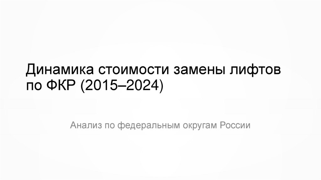 Динамика стоимости замены лифтов по ФКР (2015–2024)
