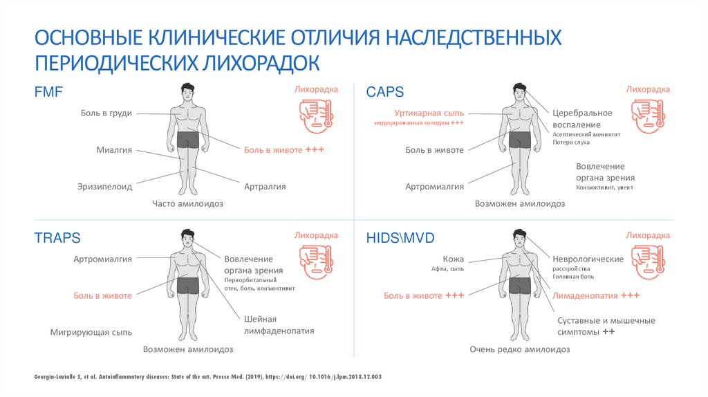 ОСНОВНЫЕ КЛИНИЧЕСКИЕ ОТЛИЧИЯ НАСЛЕДСТВЕННЫХ ПЕРИОДИЧЕСКИХ ЛИХОРАДОК