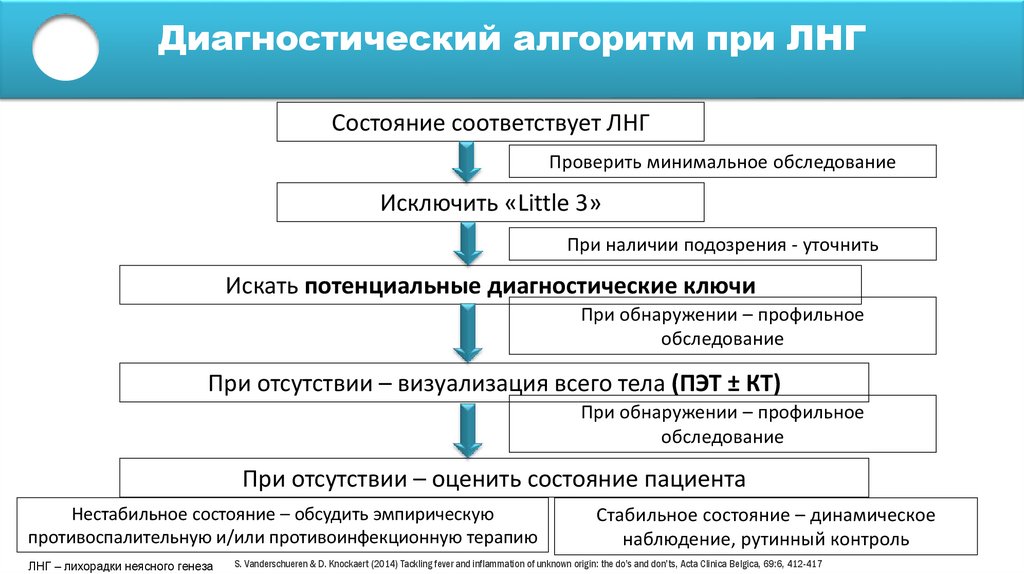 Диагностический алгоритм при ЛНГ