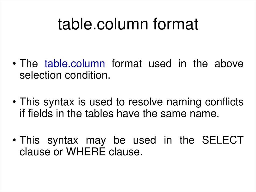 table.column format