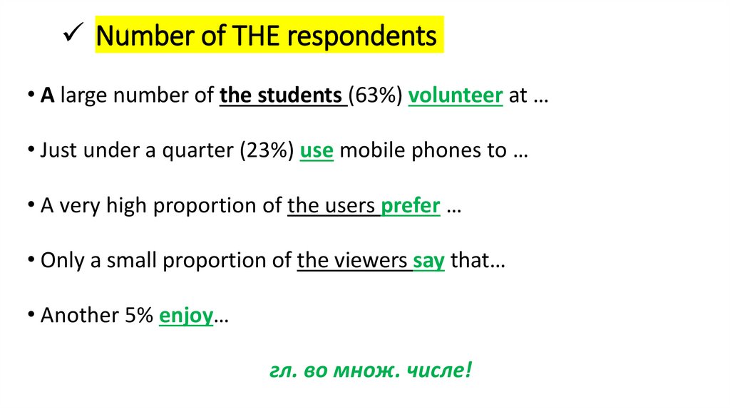 Number of THE respondents