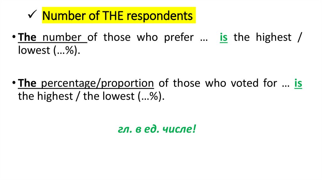 Number of THE respondents