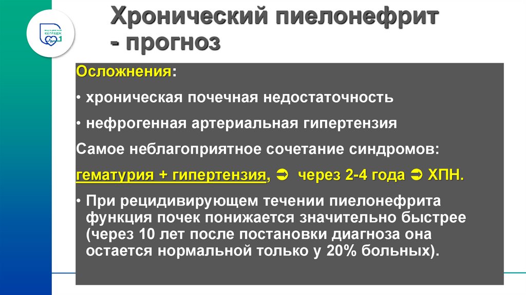 Хронический пиелонефрит - прогноз