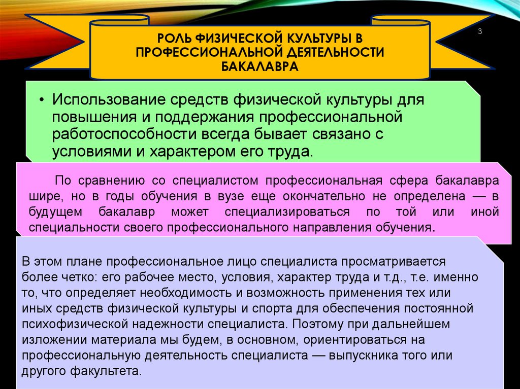 Роль физической культуры в профессиональной деятельности бакалавра