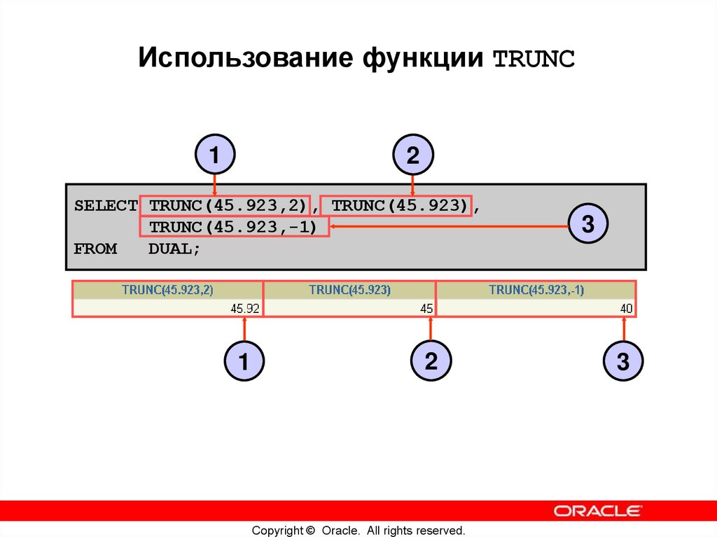 Использование функции ROUND