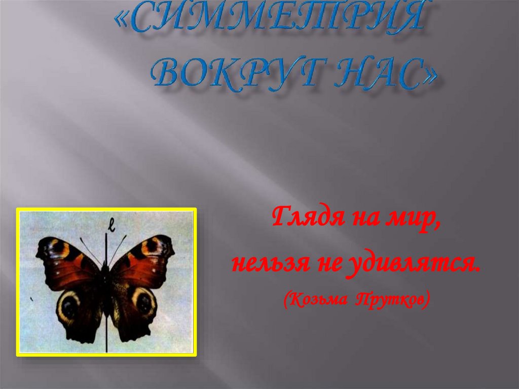 ТЕМА «СИММЕТРИЯ ВОКРУГ НАС»