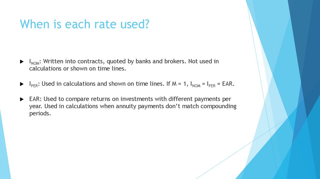 When is each rate used?