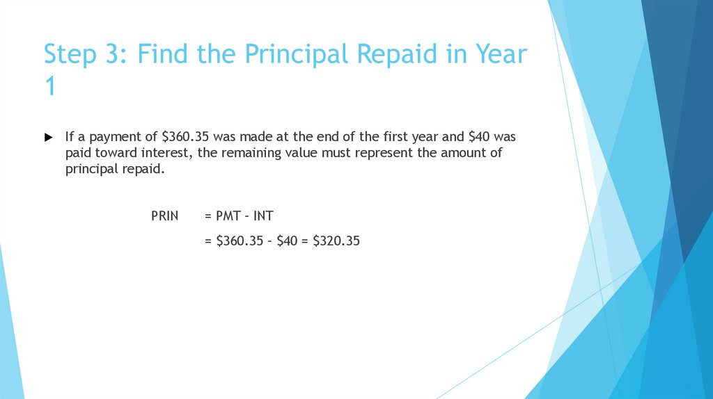 Step 3: Find the Principal Repaid in Year 1