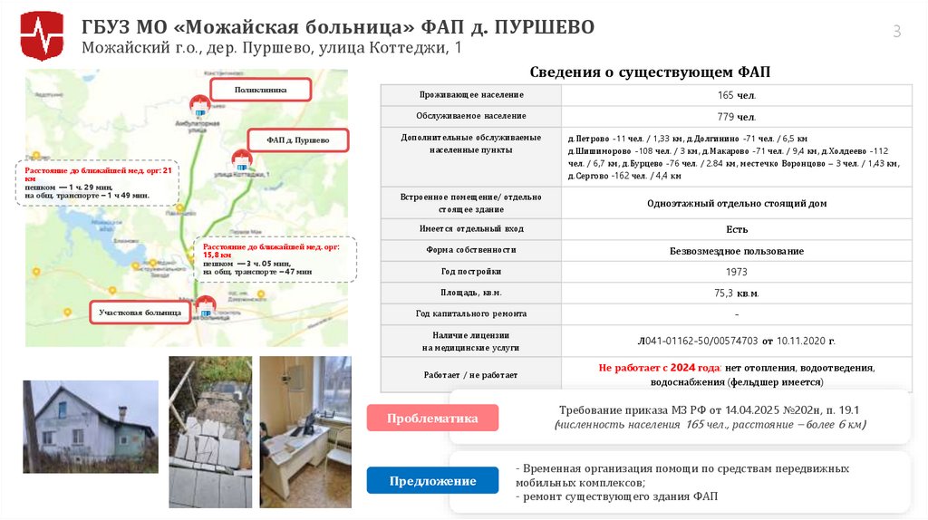 ГБУЗ МО «Можайская больница» ФАП д. ПУРШЕВО