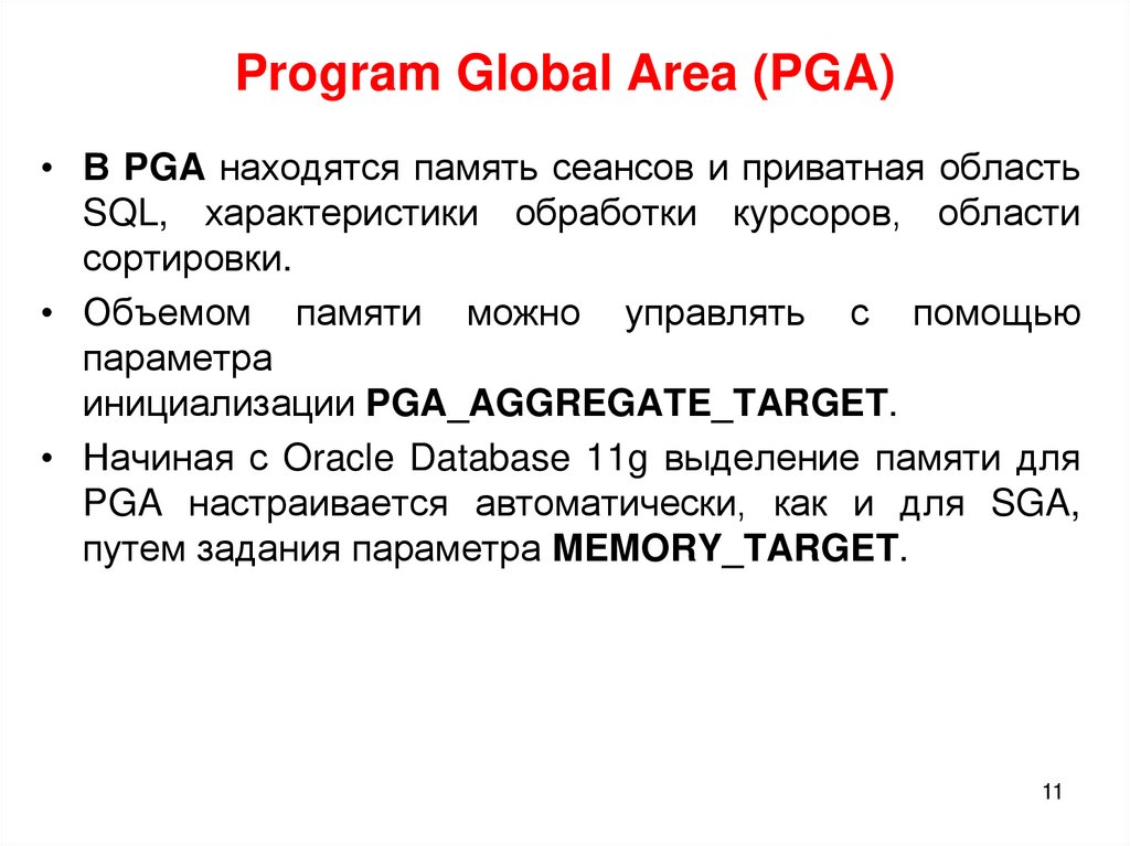 Program Global Area (PGA)