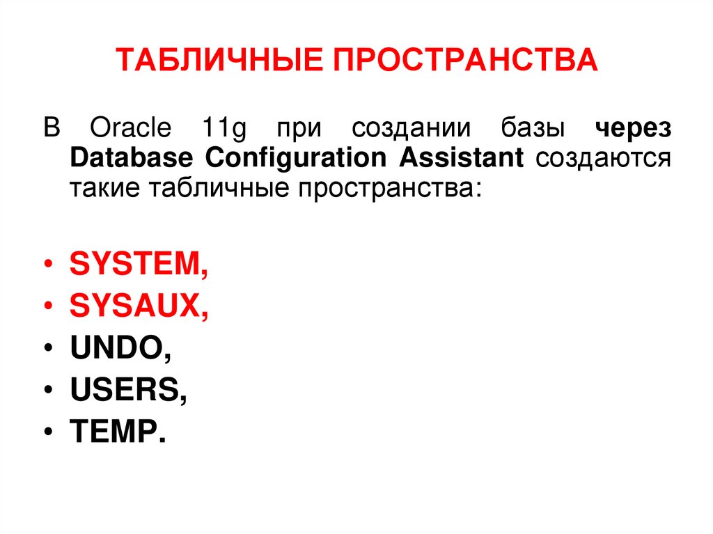 ТАБЛИЧНЫЕ ПРОСТРАНСТВА