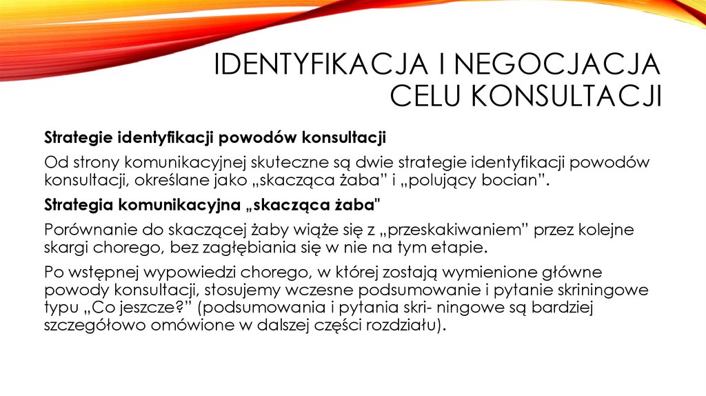 Identyfikacja i negocjacja celu konsultacji