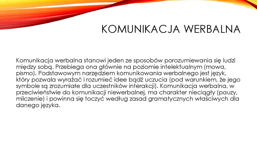 Komunikacja werbalna