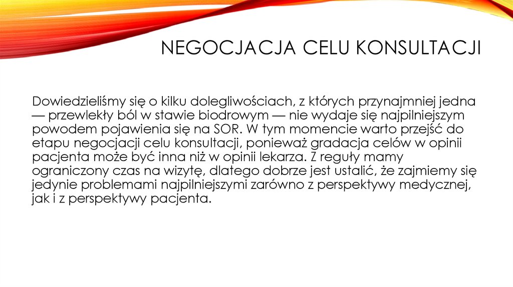 Negocjacja celu konsultacji